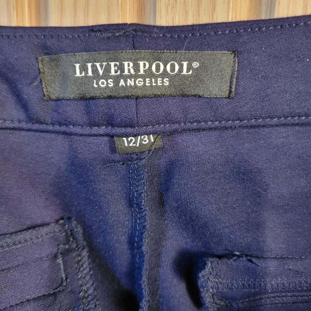 Liverpool Los Angeles Navy Blue Ponte Knit Trousers Straight Leg Pants 12/31